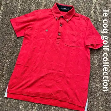 컨디션 최상 고급 르꼬끄 골프 컬렉션 남성용 셔츠 빨간색 M