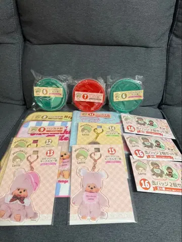 몬치치 엔터테인먼트 복권 손수건 캔뱃지 키링 세트