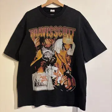 트래비스 스캇 T셔츠 빅 실루엣 블랙
