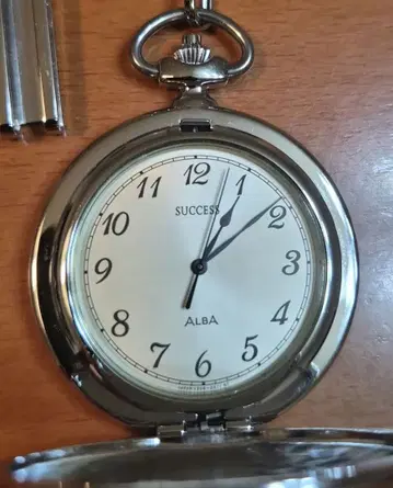 미사용 새상품 세이코 ALBA SUCCESS 회중시계 실버 헌터 케이스