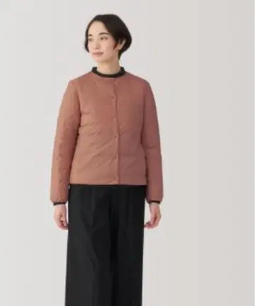 새상품 무인양품 다운 노카라 자켓 다운 자켓 스모키 오렌지