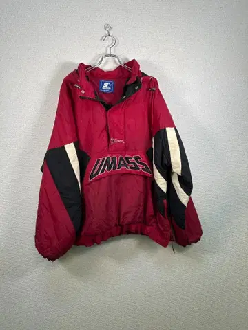 STARTER 제 UMASS 자수 나일론 아노락 자켓 XL 빨간색