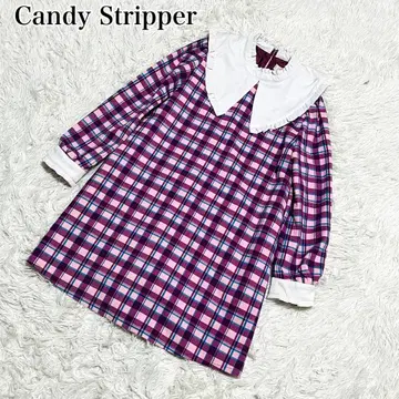 [새상품급] candystripper 원피스 빅 칼라 깅엄 체크