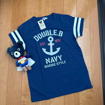 더블B 시스루 보더 반팔 T셔츠 마린 S(165-175) 미키하우스