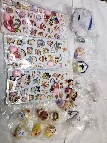 짱구는 못말려(크레용 신짱) 씰 피규어 시로 히마와리 부리부리자에몽 세트