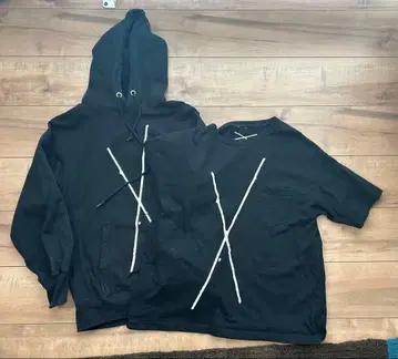 호시노 겐 x 빔즈 콜라보 후드티 T셔츠 블랙 S 세트