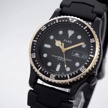 572 작동 SEIKO 시계 남성용 알바 다이버 워치 V348-6080