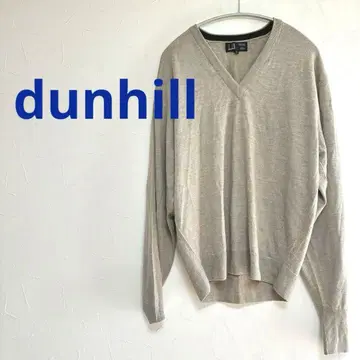 던힐 dunhill 베이지 V넥 울 니트 스웨터 영국제 남성용 S