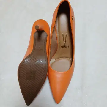 오렌지 스틸레토 펌프스 브라질산
