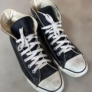 컨버스 90s USA 제조 size9 블랙 가죽 HI 빈티지