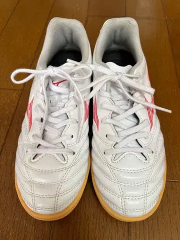 미즈노 21.5 풋살화 화이트/레드