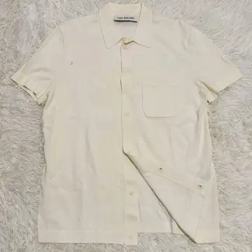 새상품급 닐바렛 반팔 셔츠 XS 로고 자수 아이보리