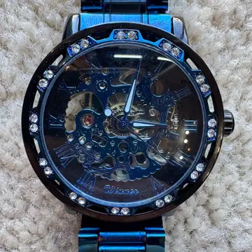 Winner 위너 스켈레톤 파랑 자동 시계