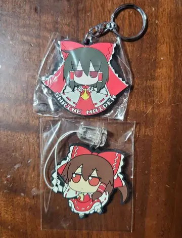 동방Project 후모후모 하쿠레이 레이무 러버 스트랩 키링