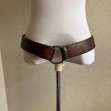 70s 빈티지 멕시코 히피 벨트 브라운 가죽