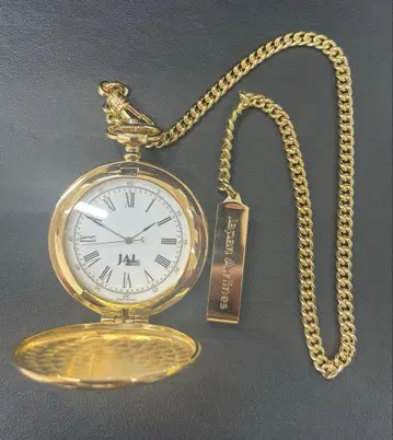 [ E ] JAL 회중시계 골드 세이코 콜라보 기념품 정크 박스 포함