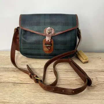 폴로 랄프로렌 숄더백 체크 무늬 PVC 가죽 C126