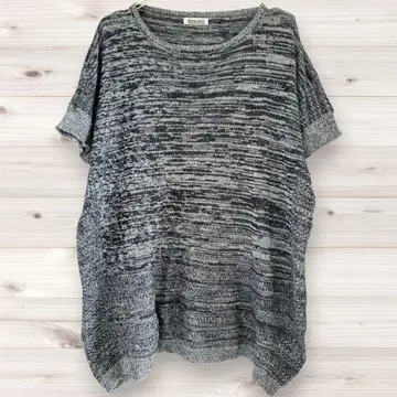 B1384 림리미트 반팔 썸머 니트 올 패턴 코튼 린넨 린넨 믹스