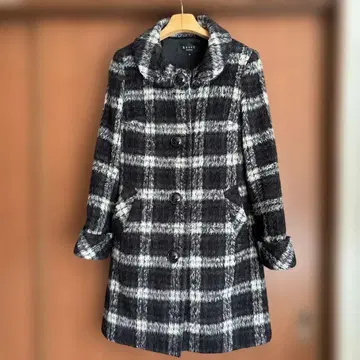 새상품급 케티 Ketty luxury 체크 무늬 롱 코트 M 사이즈