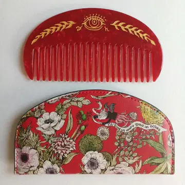 히구치 유코 빨간색 빗 케이스 포함 보리스 잡화점 빗 브러쉬