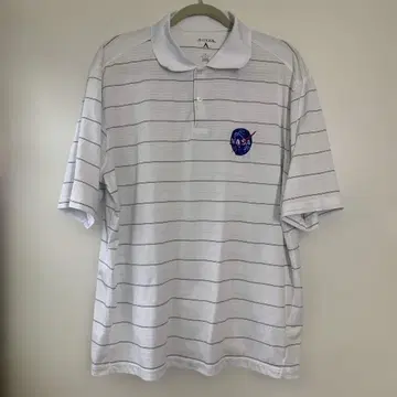 NASA 자수 Antigua 피케 셔츠 L 보더