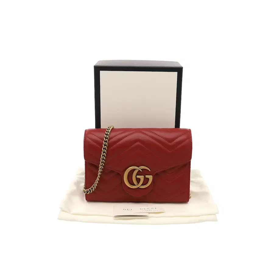 古驰 GG Marmont Matelassé 迷你链条包