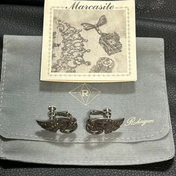 록잔 Marcasite 귀찌 실버