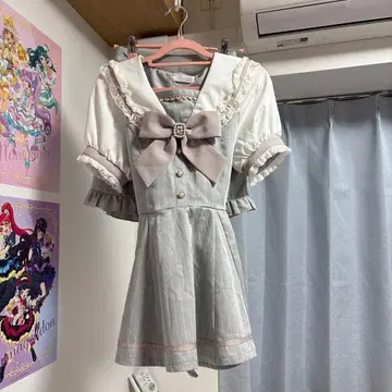 리즈리사 세일러 그레이 스트라이프 셋업