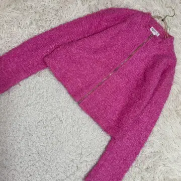 agnes b. 니트 블루종 핑크 3 깔끔 고급 성숙한