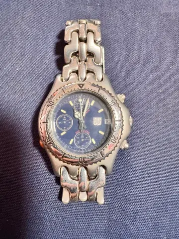 [정크] 엘진 크로노그래프 손목시계 실버