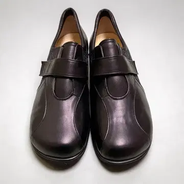 풋라이프야마모토 소가죽 블랙 콤비 매직 스트랩 슈즈 25.0cm