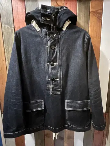 리얼 맥코이 USN 데님 후드티 XS