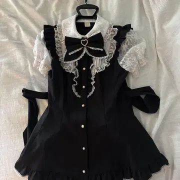 Secret Honey 셋업 블랙 화이트 반팔