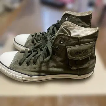 90s [레어 포켓 포함] 컨버스 올스타 하이컷 카키 27.5