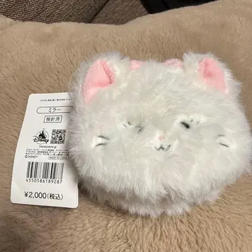 Disney 고양이 얼굴 파우치 복슬복슬