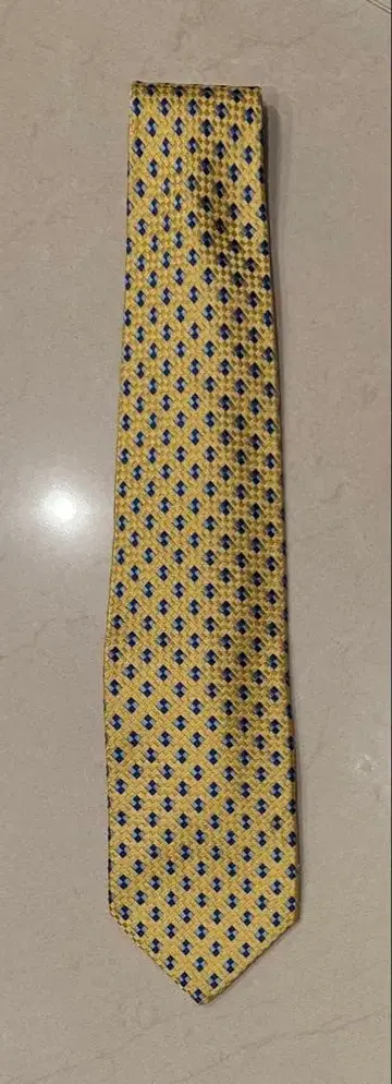 에르메네질도 제냐 넥타이 옐로우 컬러와 파란색