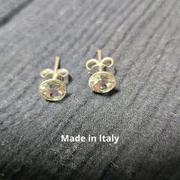 이탈리아제 크리스탈 귀걸이 실버 925