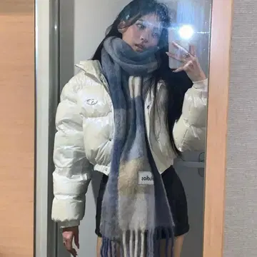 KHAKIPOINT 메탈 화이트 크롭 자켓 다운