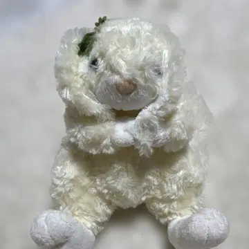 꽃 장식 토끼 봉제 인형