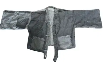 리메이크 그레이 데님 자켓 핫피 한텐 짧은 기장 변형