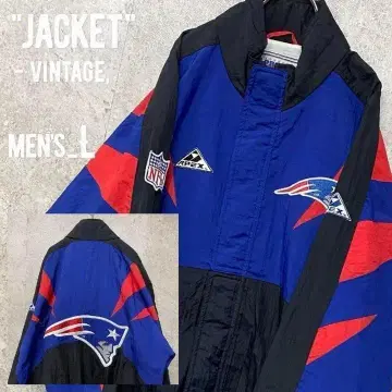 레어 90s NFL 페이트리어츠 양면 자수 나일론 자켓/남성용 L