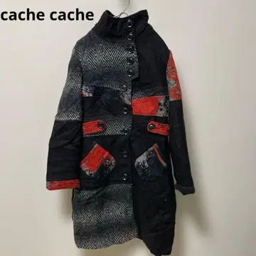 카슈카슈 [1] 패치워크풍 이소재 디자인 롱 코트 레어