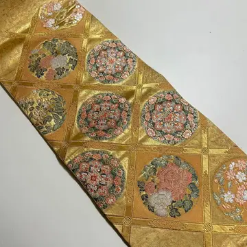 럭셔리 본금 꽃무늬 후쿠로 오비 기모노 스키 구락부 808