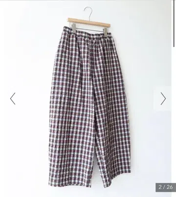 qiri sashiko check 와이드 팬츠 암비덱스