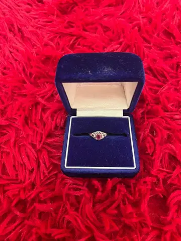 루비, 다이아 플라티나 900 반지