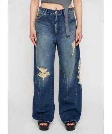 lagua gem NAIL MARK LOOSEY 데님 블루 23inch