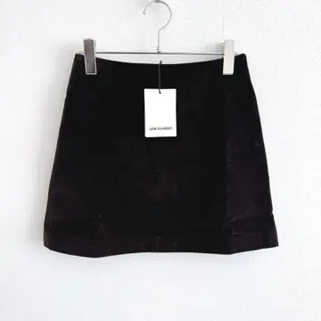 [ LOW CLASSIC ] VELVET DENIM SKIRT 브라운