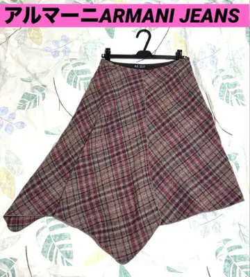 아르마니 ARMANI JEANS 타탄 체크 스커트 플레어 스커트