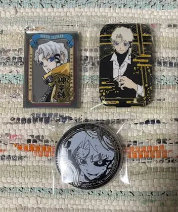 카구라바치 펍 미러풍 스티커 스퀘어 캔뱃지 실버 캔뱃지 하쿠리