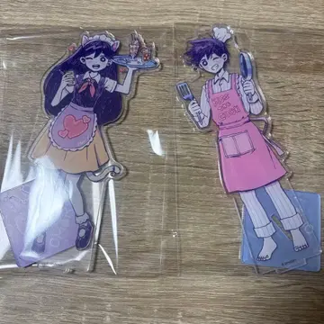OMORI 카페 아크릴 스탠드 마리 히로 2점